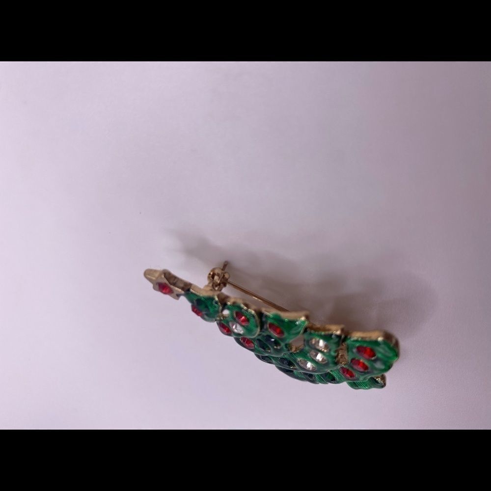4/$20 Rhinestone Embellished Enamel Christmas Tree Pin - Picture 6 of 6